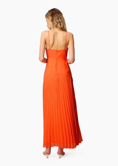 Robe plissée en mousseline de soie Jennelyn Clémentine