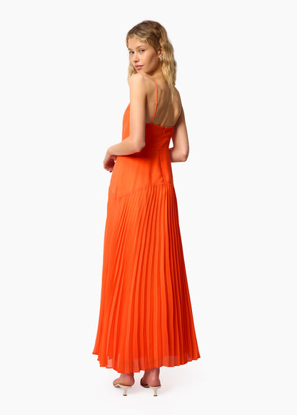 Robe plissée en mousseline de soie Jennelyn Clémentine