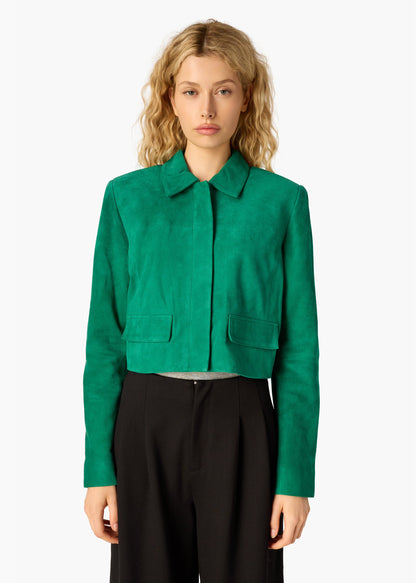 Veste courte en daim Sullivan Verdant