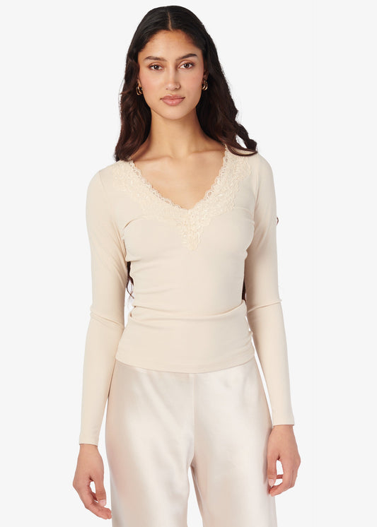 Haut en tricot côtelé Rooney Bone