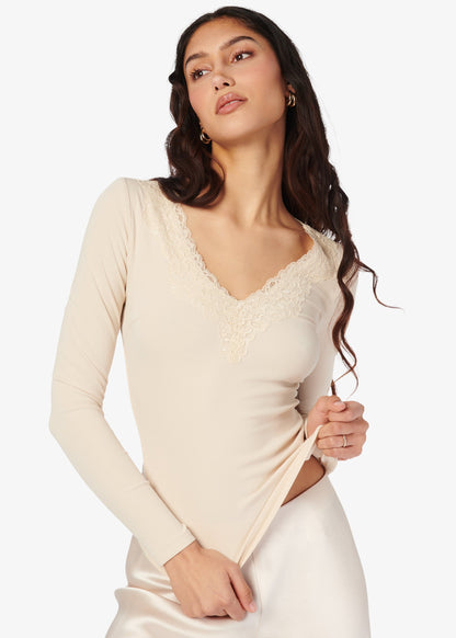 Haut en tricot côtelé Rooney Bone