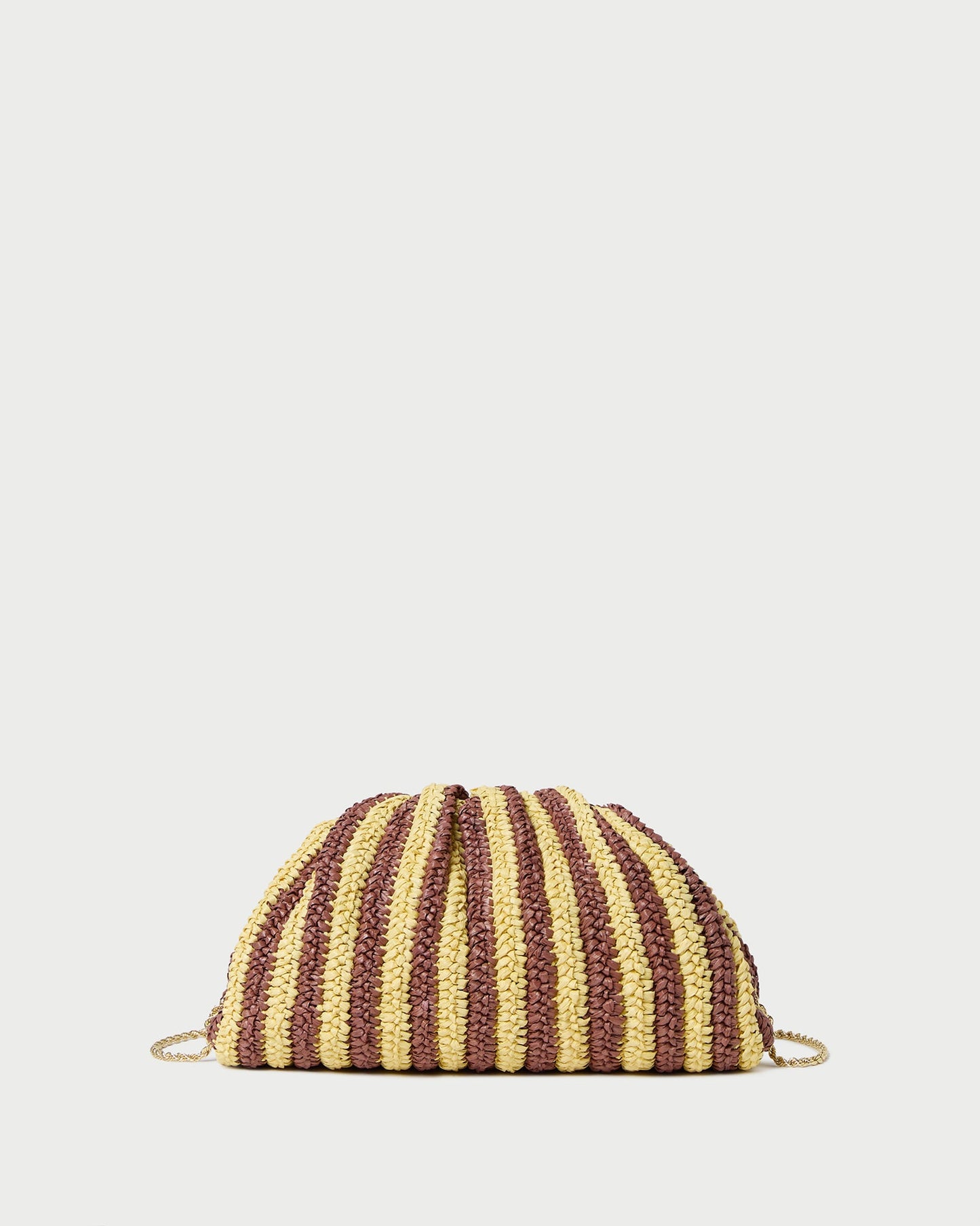 Pochette dôme à rayures marron/beurre Bailey