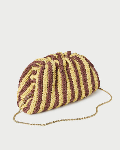 Pochette dôme à rayures marron/beurre Bailey