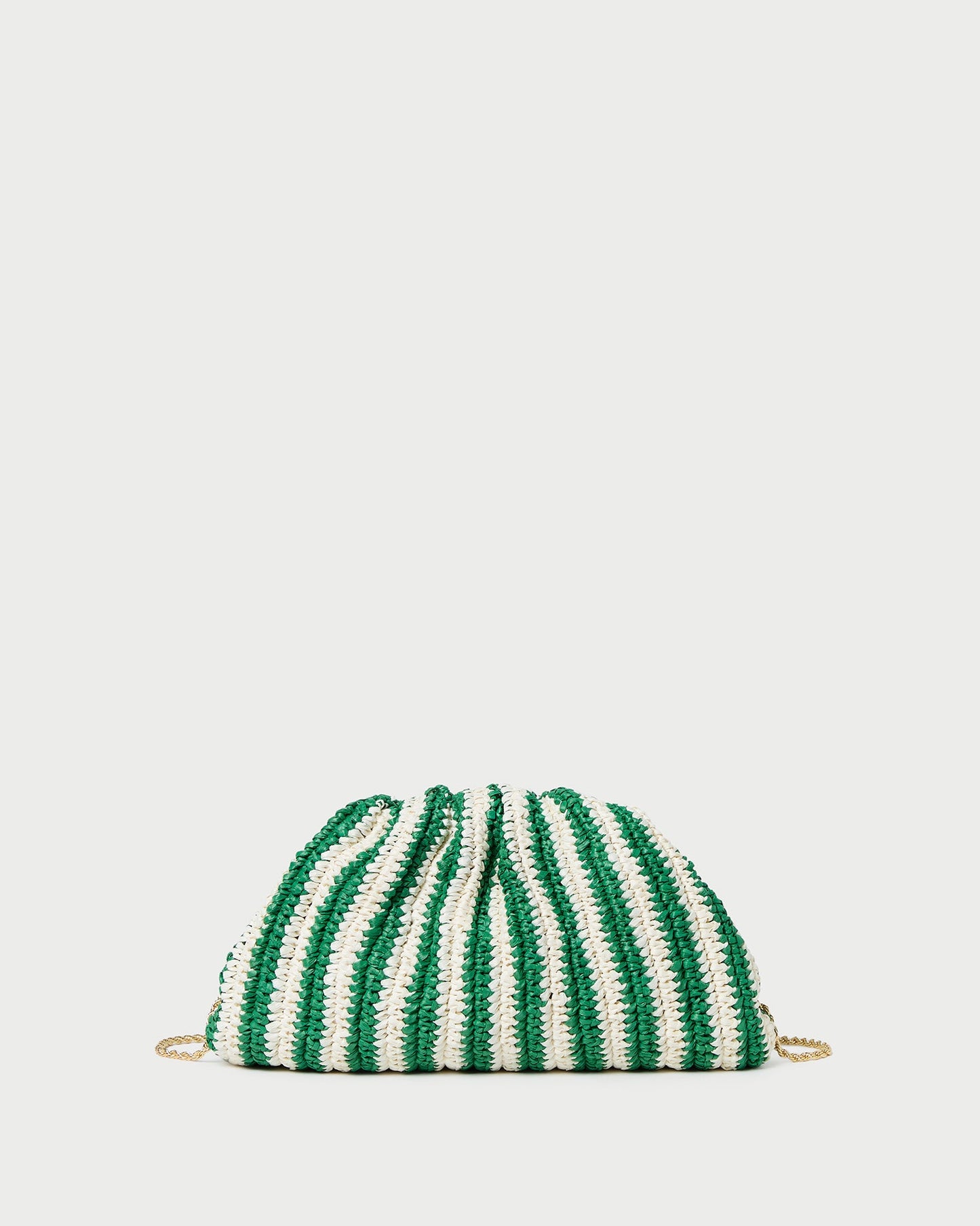 Pochette dôme à rayures blanches et vertes Bailey
