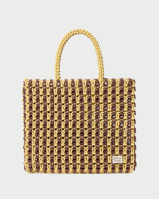 Sac fourre-tout à rayures marron/beurre Celia