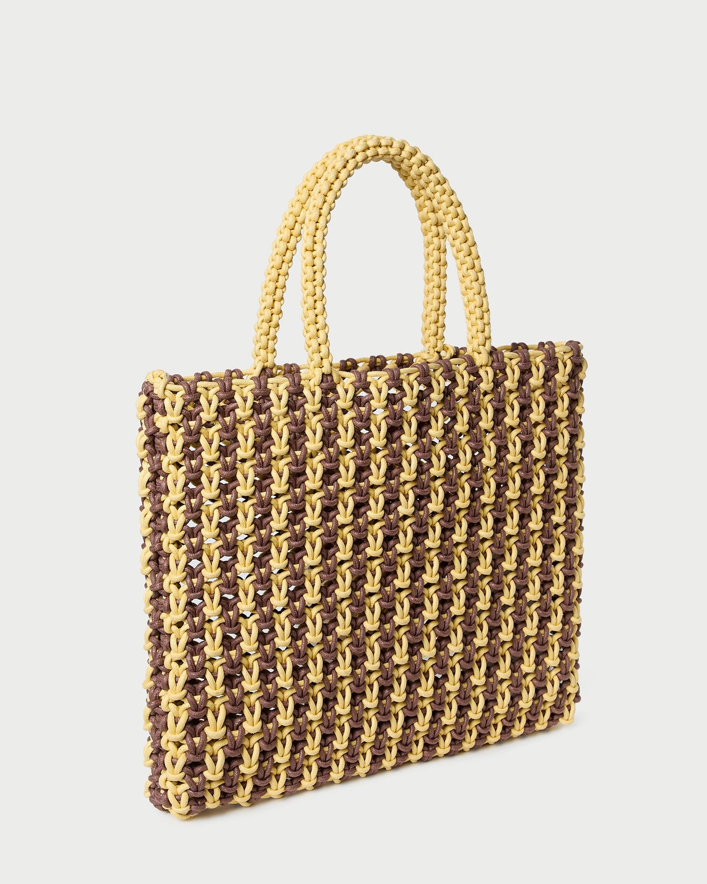 Sac fourre-tout à rayures marron/beurre Celia