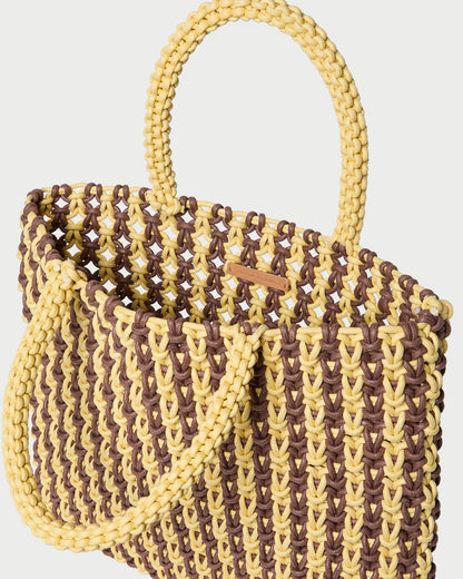 Sac fourre-tout à rayures marron/beurre Celia