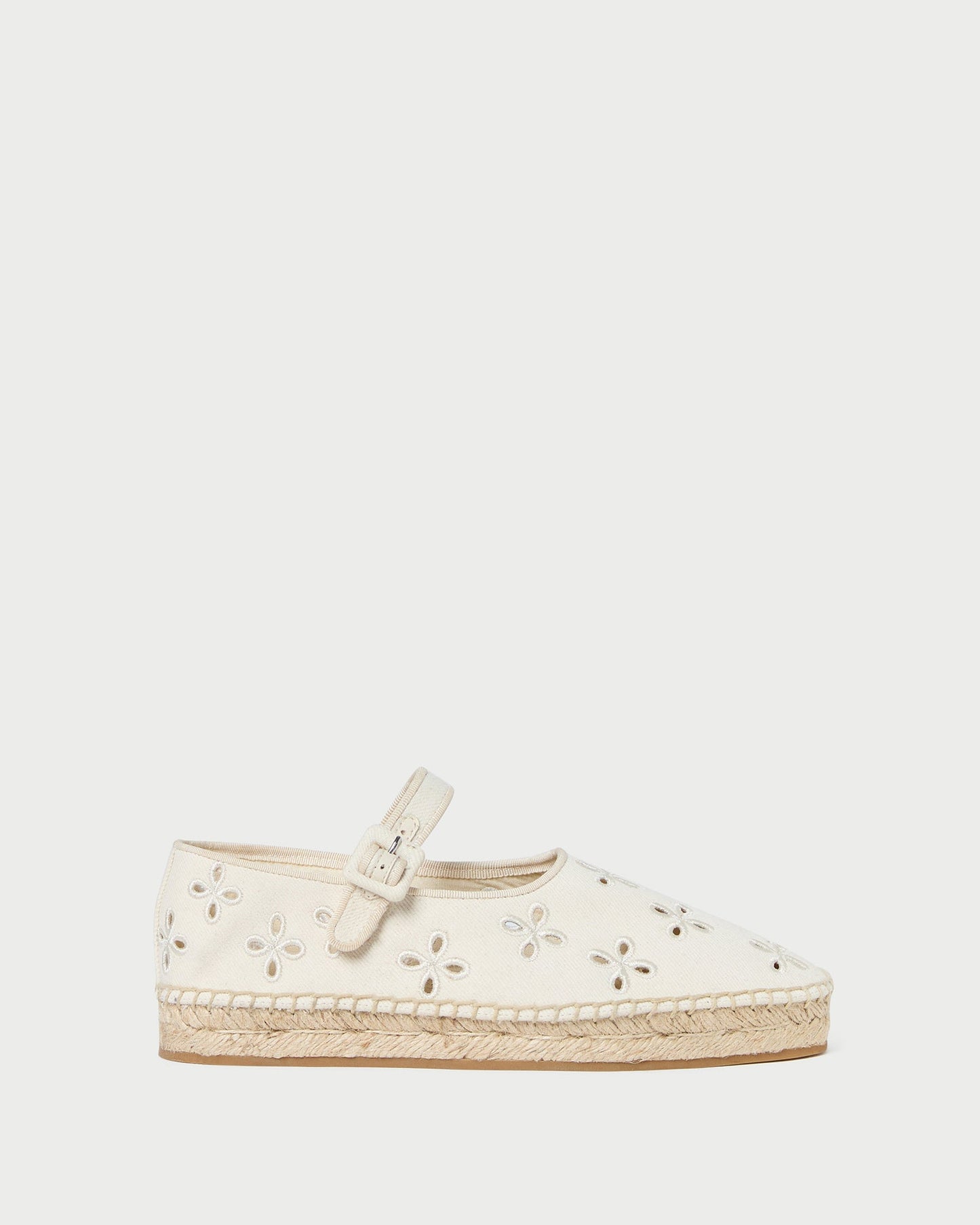 Espadrille brodée naturelle Clover