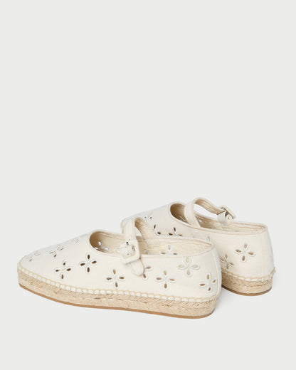 Espadrille brodée naturelle Clover