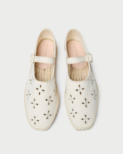 Espadrille brodée naturelle Clover