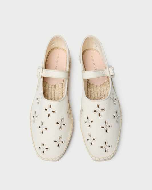 Espadrille brodée naturelle Clover