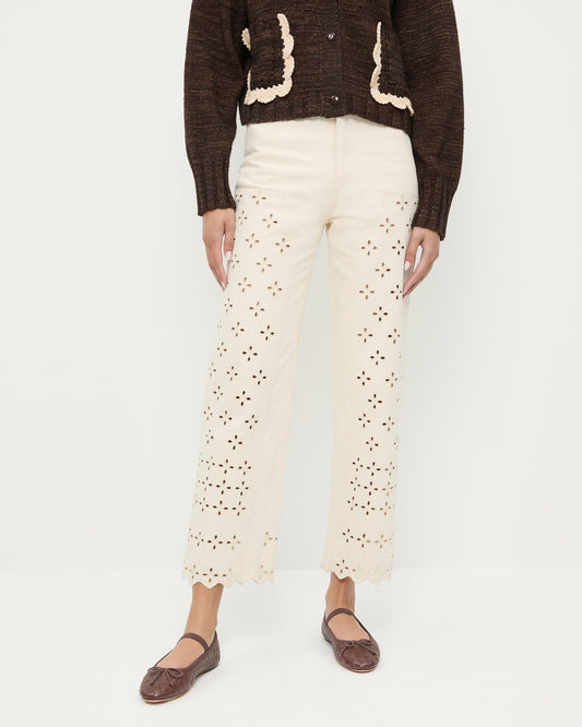 Pantalon Demi Brodé