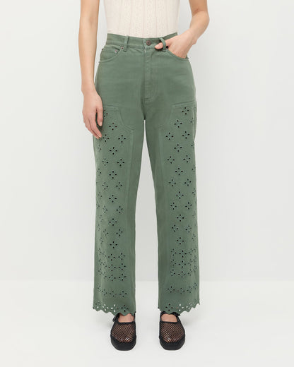 Pantalon Demi Brodé