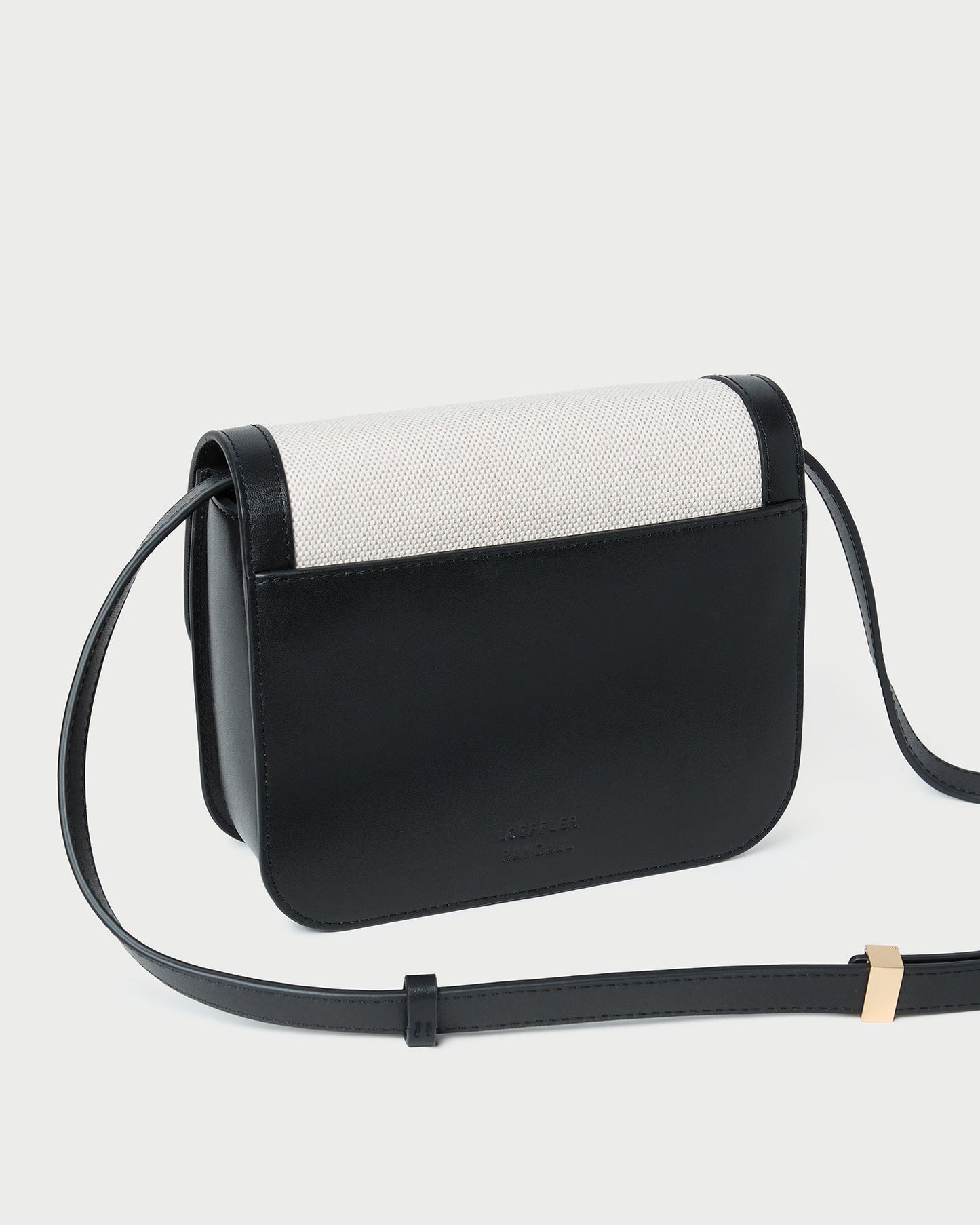 Sac bandoulière Desi en toile noire/naturelle