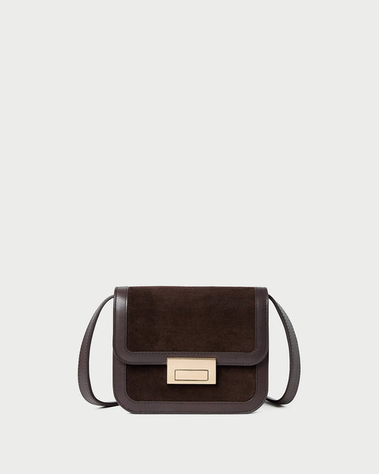 Sac bandoulière en daim marron Desi