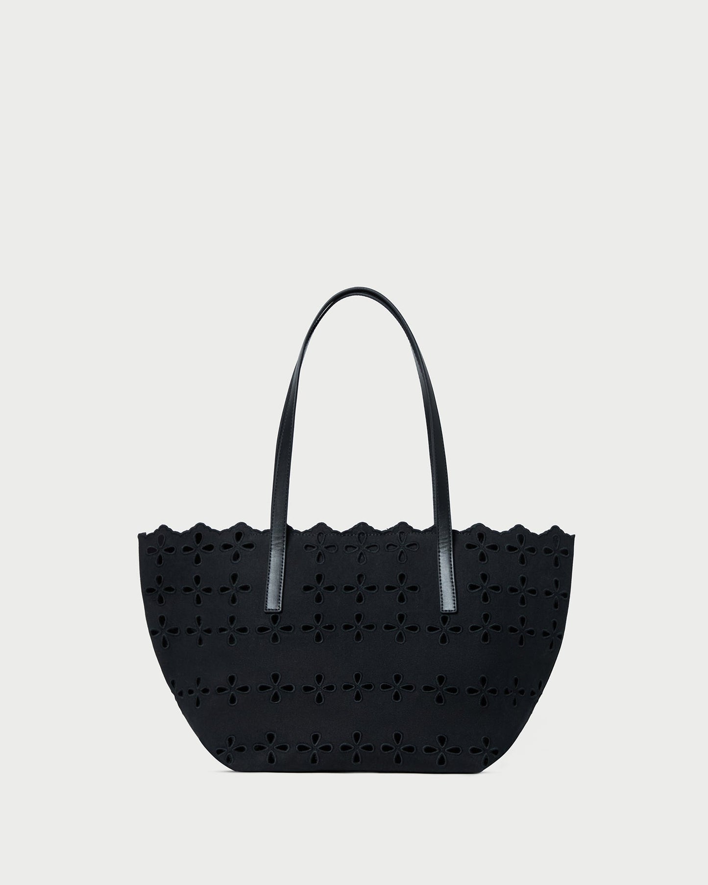 Sac fourre-tout en toile brodée noire Easton
