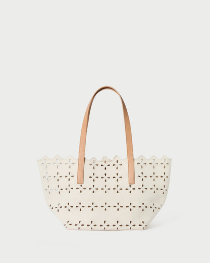 Sac fourre-tout en toile brodée naturelle Easton