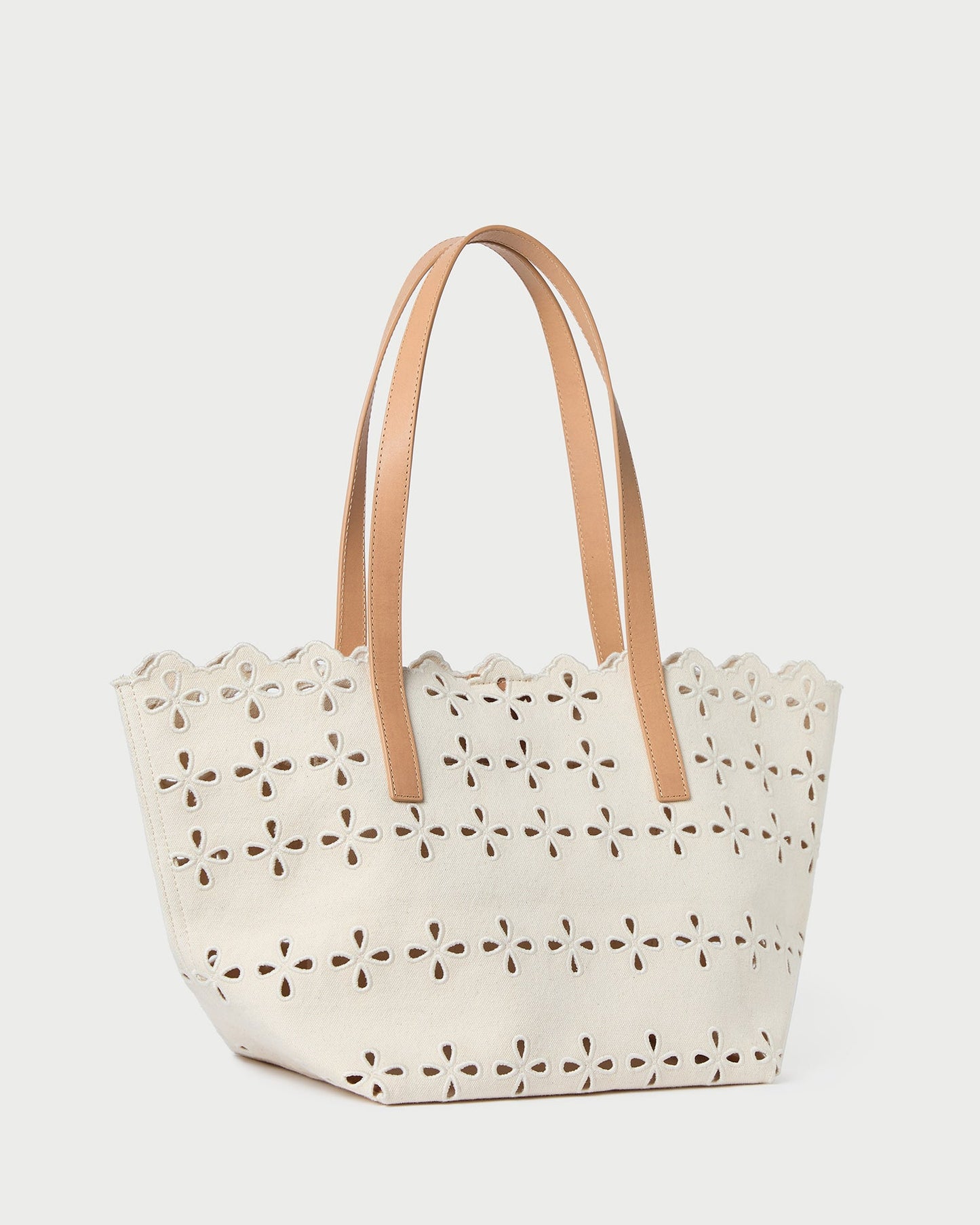 Sac fourre-tout en toile brodée naturelle Easton