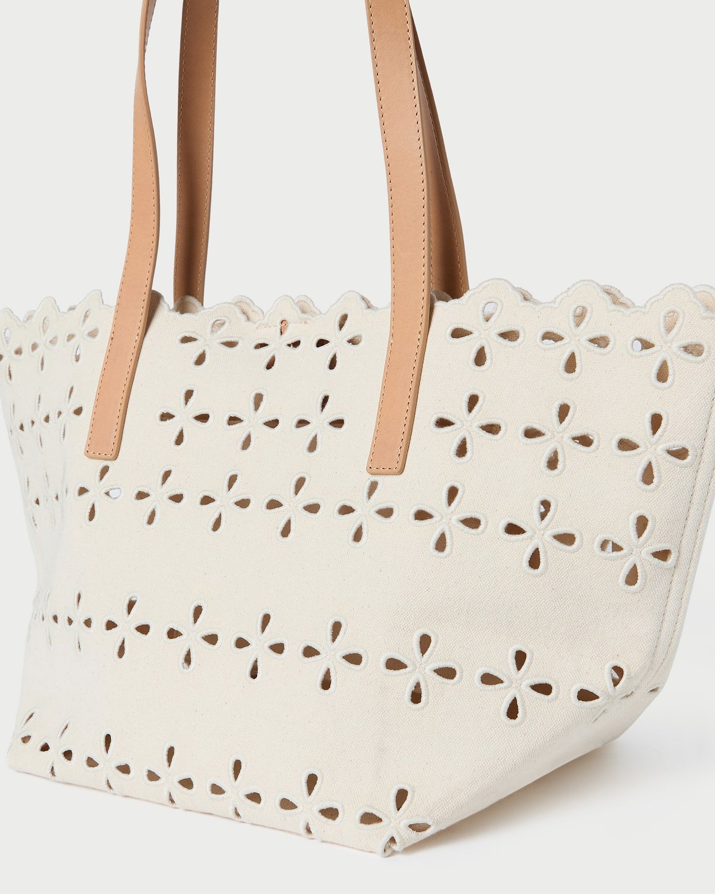 Sac fourre-tout en toile brodée naturelle Easton