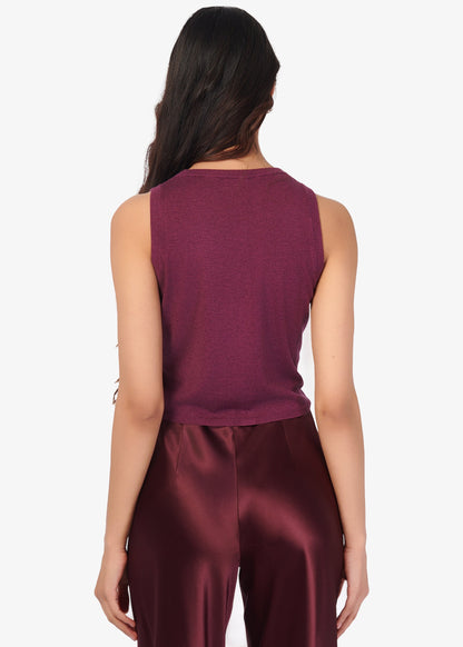 Gilet pull en soie et cachemire Dia Mûre