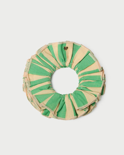 Chouchou superposé vert/beige Felice