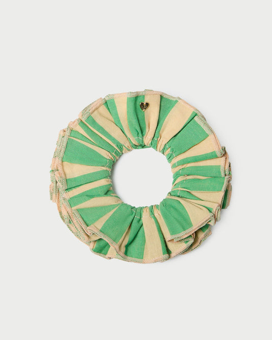 Chouchou superposé vert/beige Felice