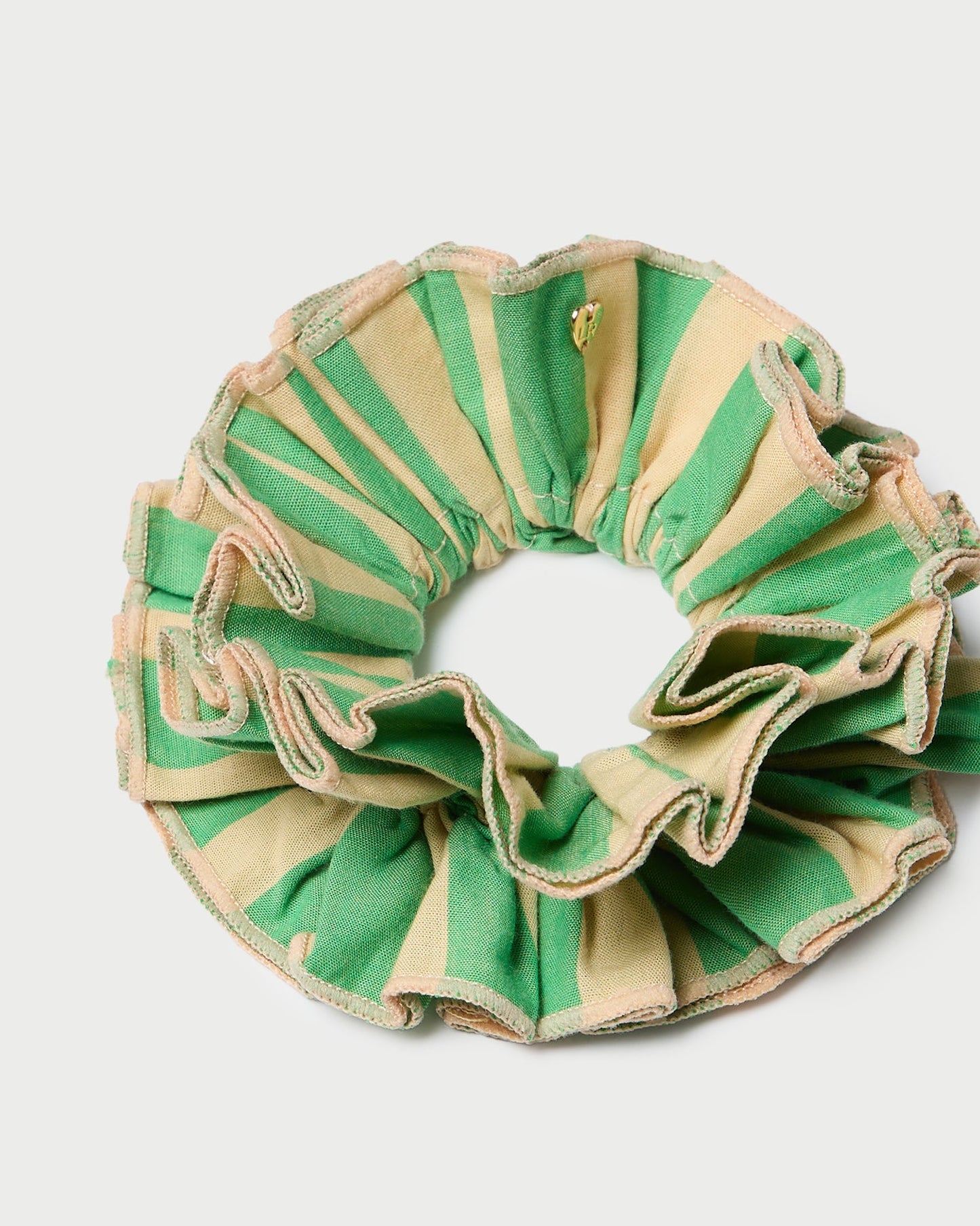 Chouchou superposé vert/beige Felice