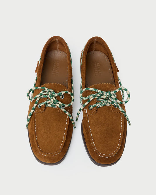Chaussure bateau en daim Franco Cacao