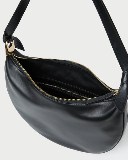 Sac à bandoulière en cuir noir Harlow