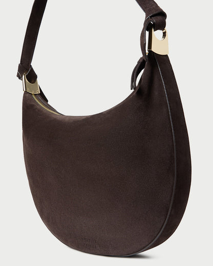 Sac à bandoulière en daim marron Harlow