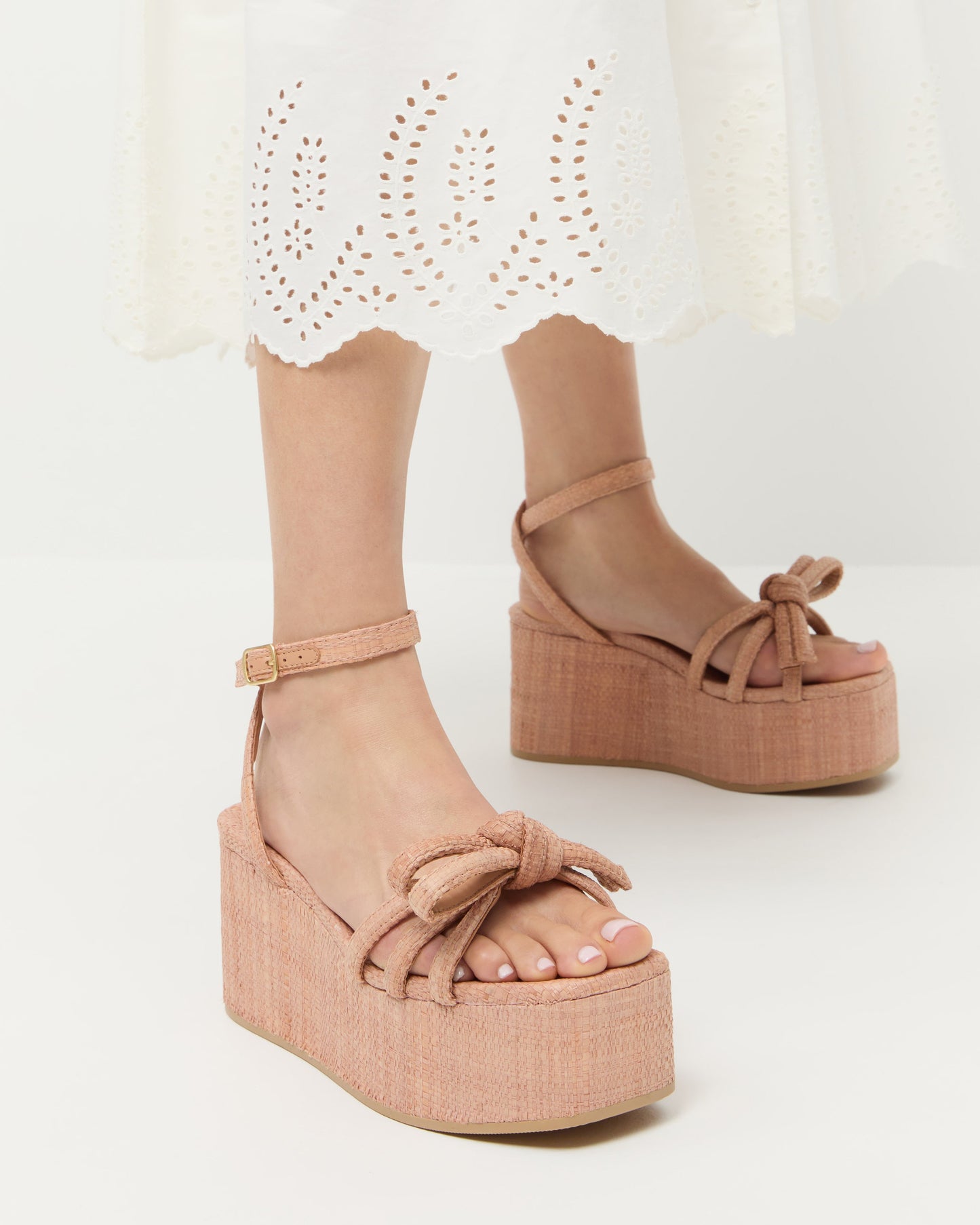 Sandale à plateforme avec nœud Blush Hudson