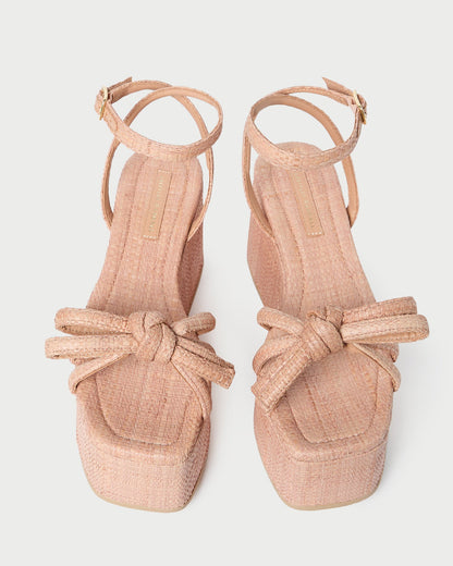 Sandale à plateforme avec nœud Blush Hudson