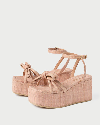 Sandale à plateforme avec nœud Blush Hudson