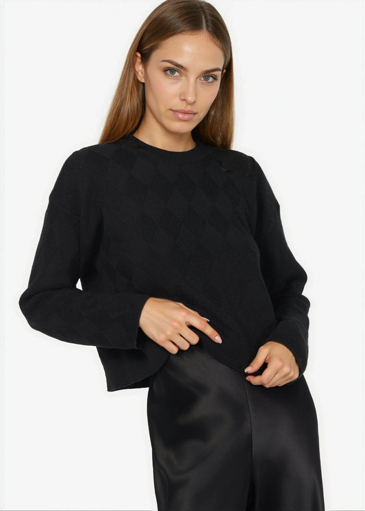 Pull Neva en coton et cachemire noir