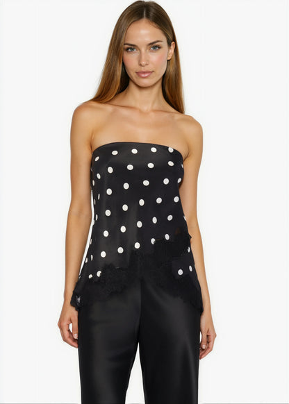 Camisole sans bretelles Odessa à pois
