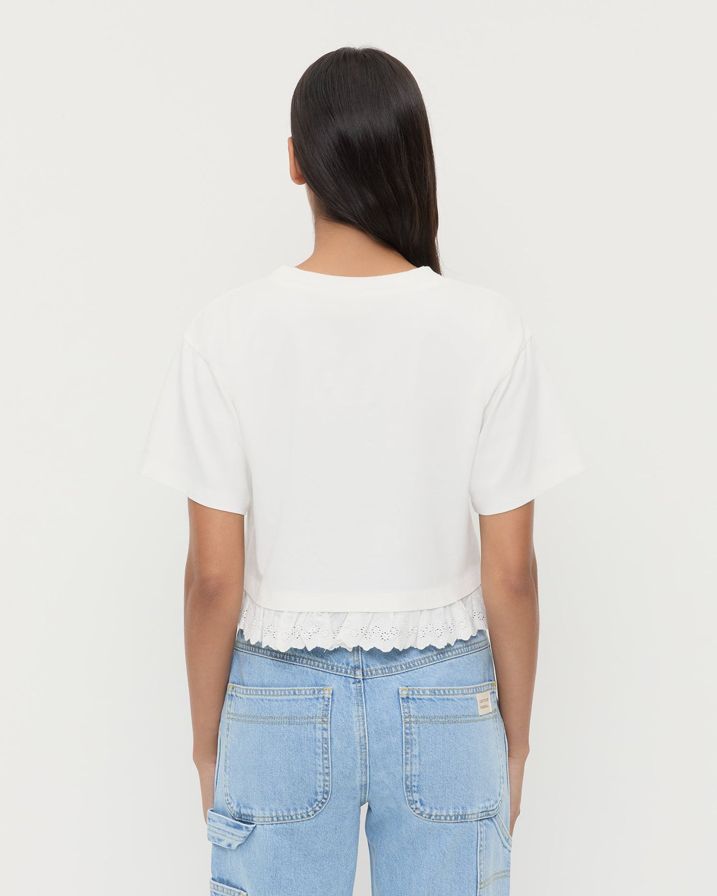T-shirt Junie à bordure en dentelle