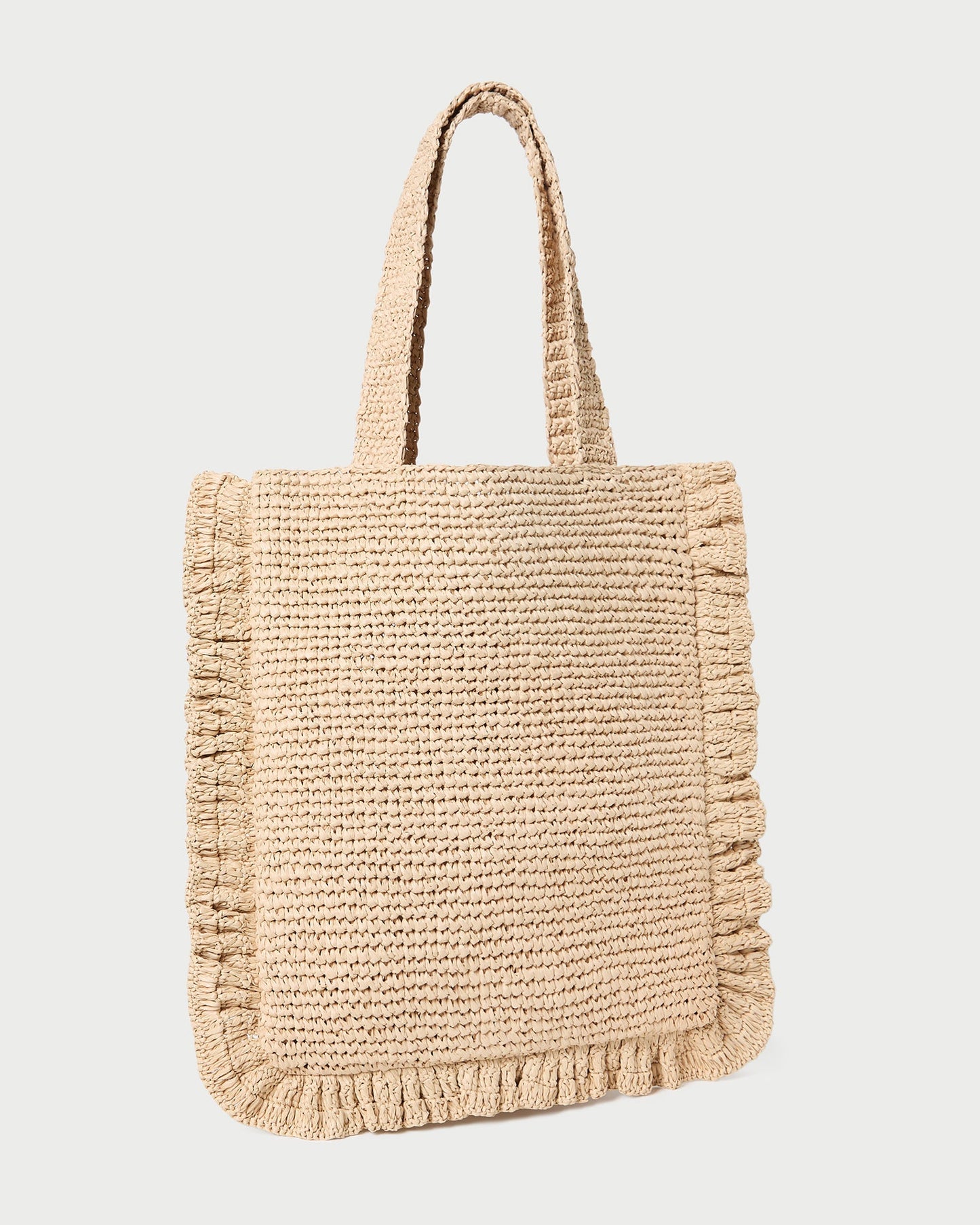 Sac fourre-tout à volants en crochet naturel Justine
