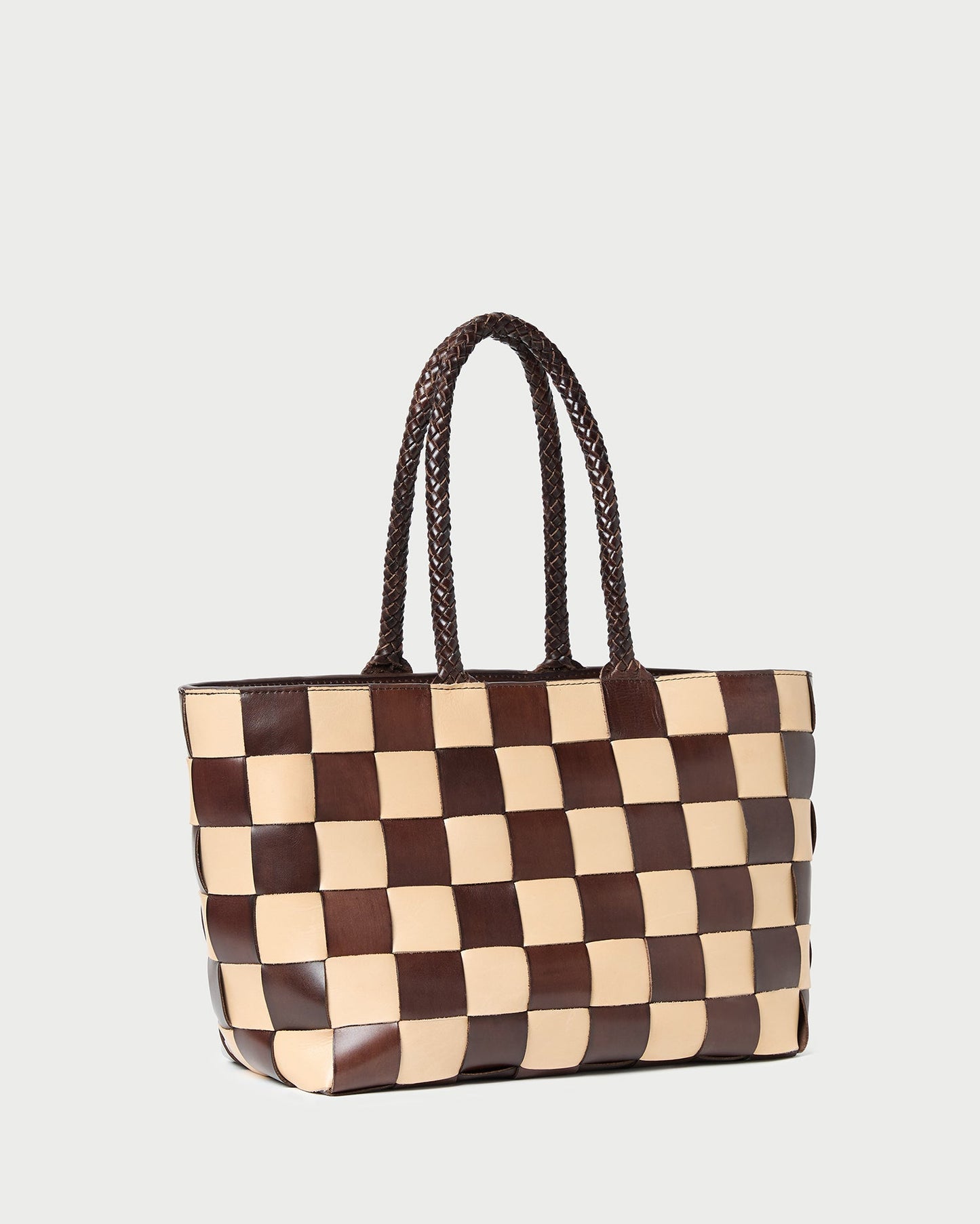 Sac fourre-tout en cuir tressé Klara Brown/Butter