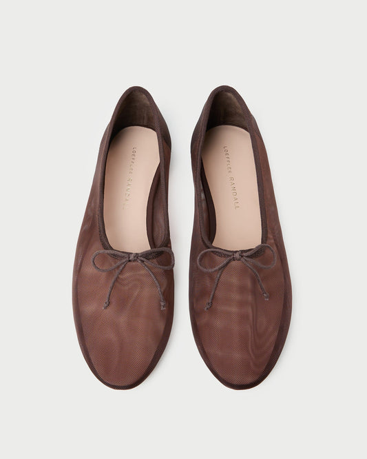 Ballerines en maille chocolat Landon