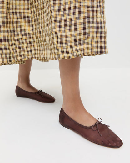 Ballerines en maille chocolat Landon