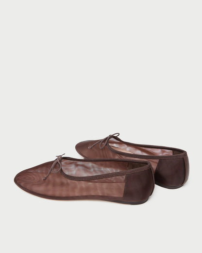Ballerines en maille chocolat Landon