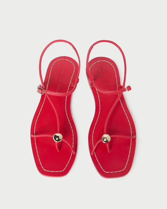 Sandale en cuir rouge Lara