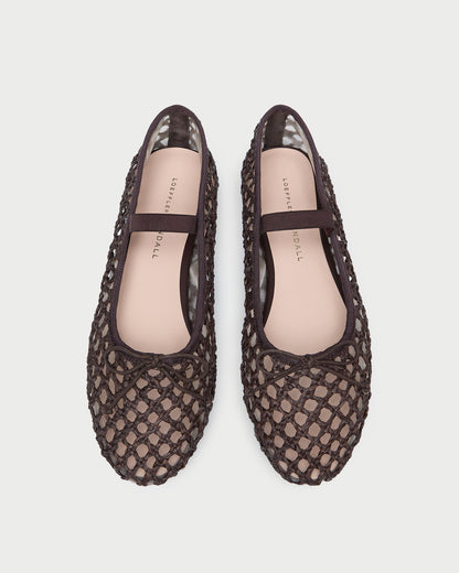 Ballerines plates au crochet Leonie Chocolat