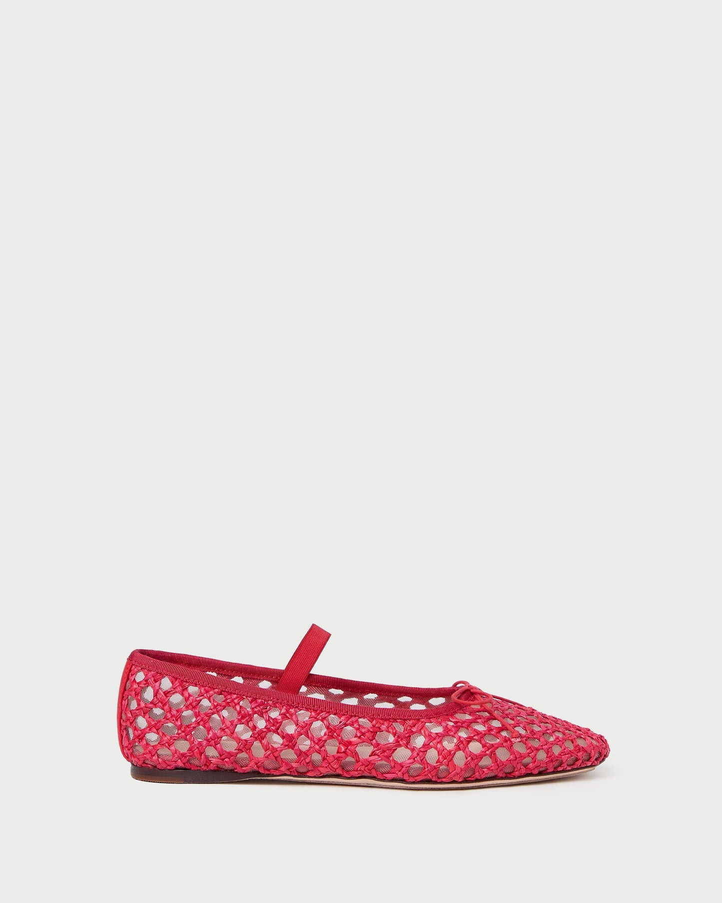 Ballerines plates au crochet rouge Leonie