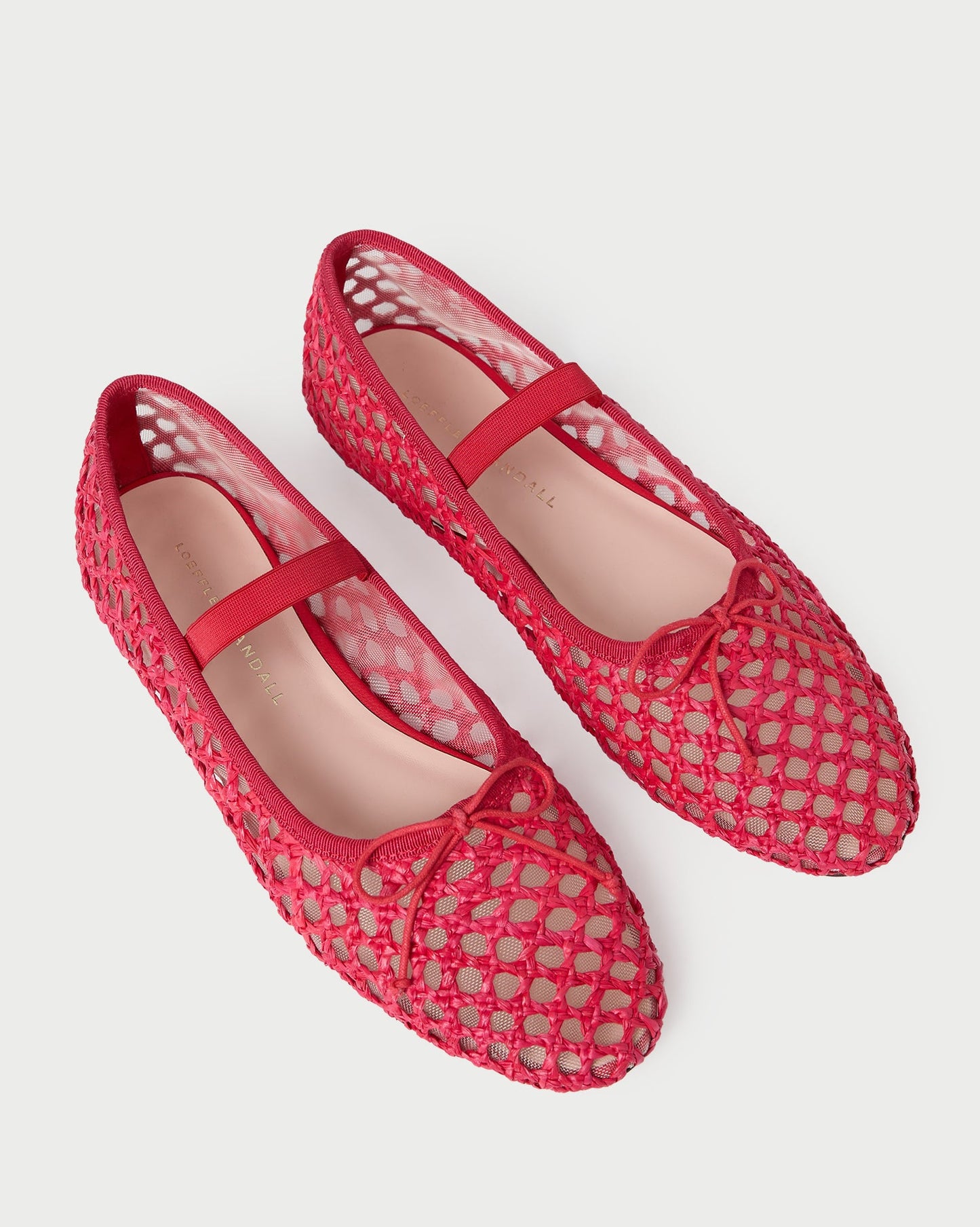 Ballerines plates au crochet rouge Leonie