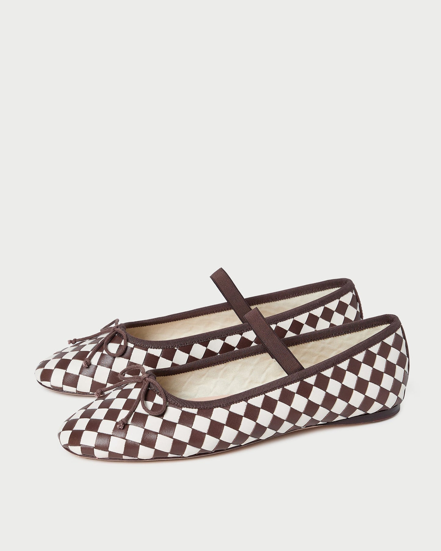 Ballerines tissées chocolat/crème Leonie