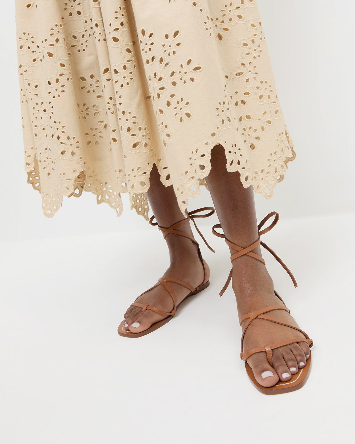 Sandale à lacets Lianna Cognac