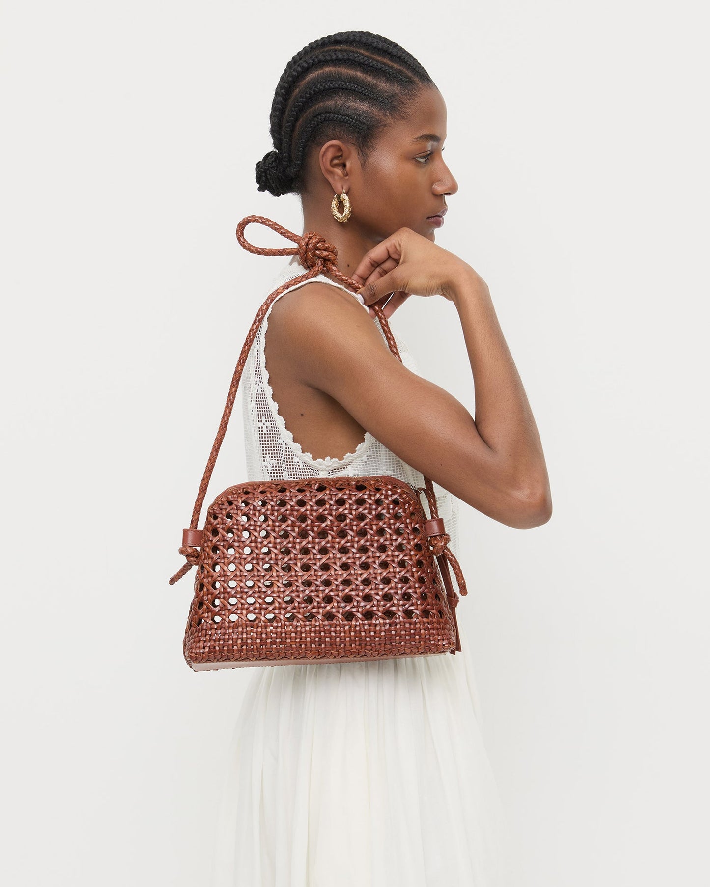 Sac bandoulière Mallory Saddle à tissage ouvert