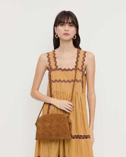 Sac bandoulière tissé Mallory Cacao