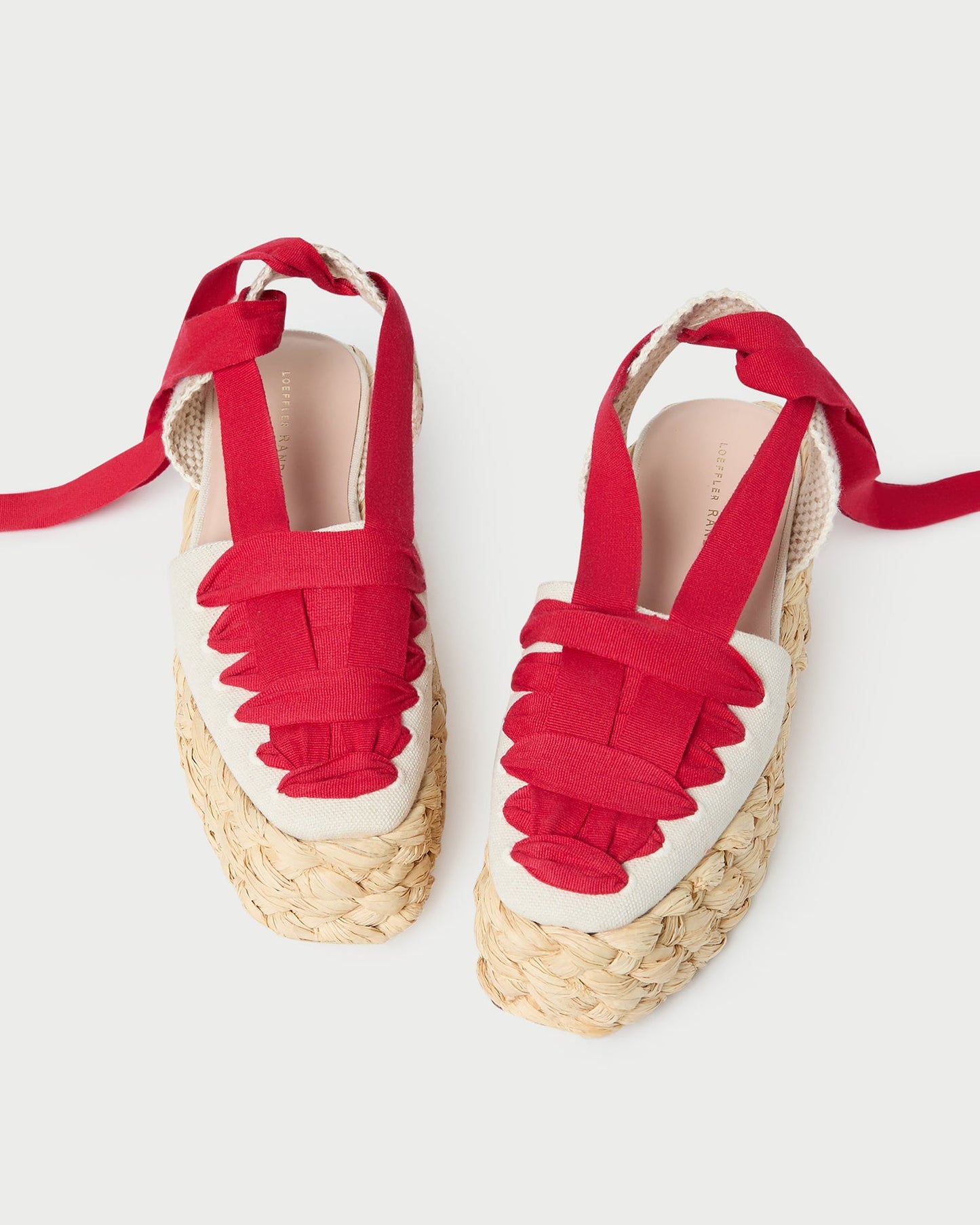 Espadrille à plateforme Mason naturelle/rouge